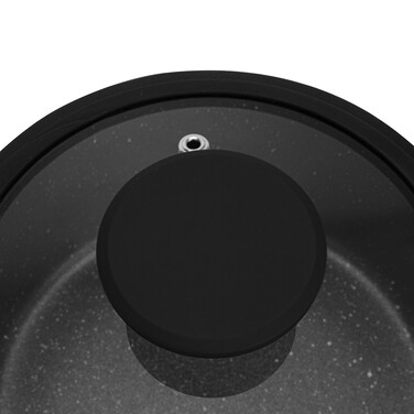 Ківш Fissman 16x8 см / 1,45 л ADELINA зі скляною кришкою алюміній з антипригарним покриттям (14626)