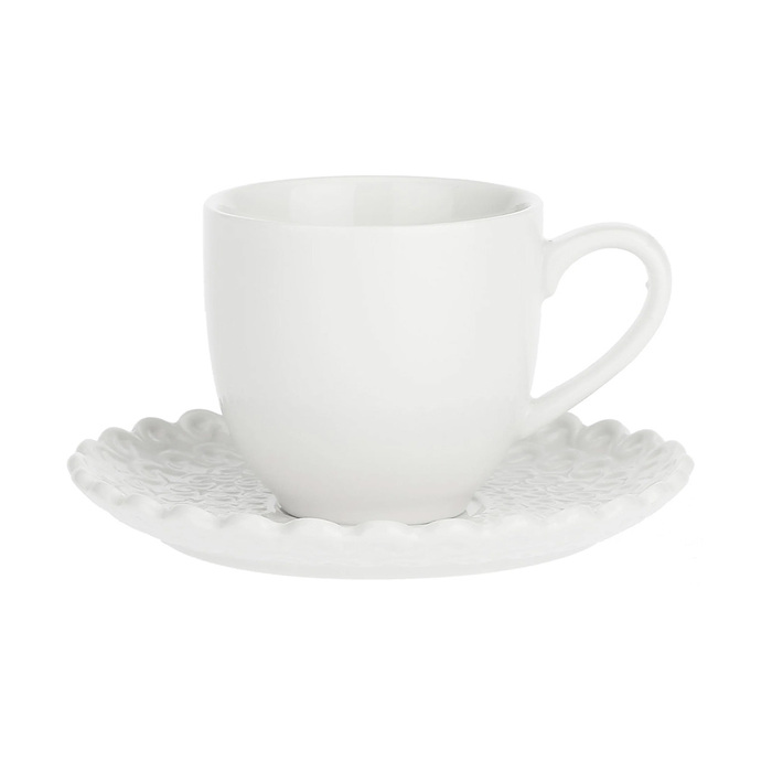 Чашка для кофе с блюдцем La Porcellana Bianca MOMENTI, фарфор, 85 мл