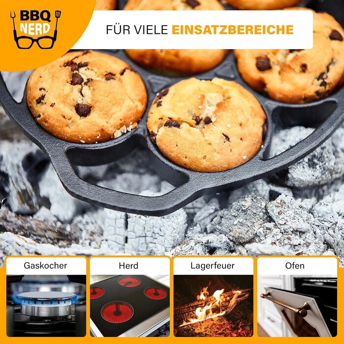 Чугунная форма для выпечки кексов BBQ Nerd