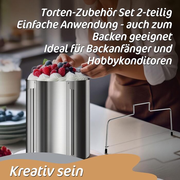 Регульована висота 30 см - кільце для випікання з нержавіючої сталі та форма для випікання в одному, високоякісні та функціональні - дуже високе кільце для випікання кругле, регульоване 16-30 см, рамка для випікання кругла, 4smile cake ring