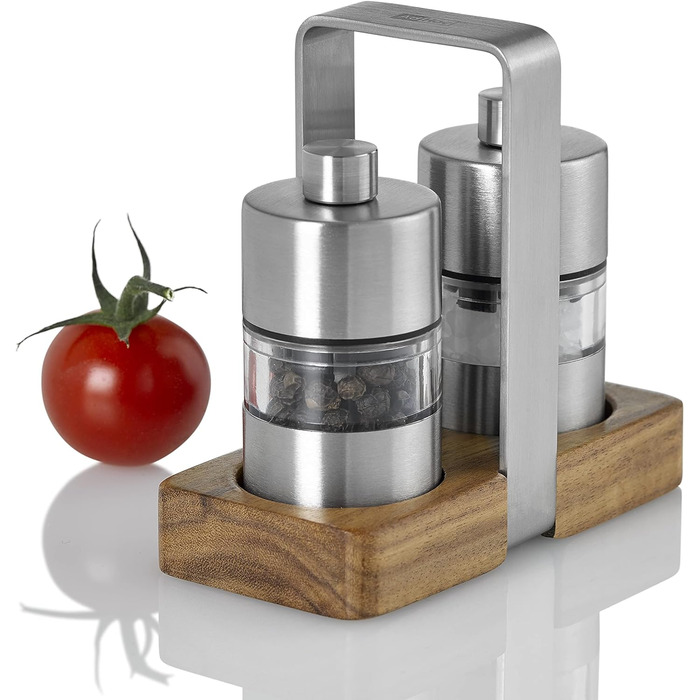 Набір млинів для перцю та солі 6,2 см на підставці, 3 предмети Menage Minimill AdHoc
