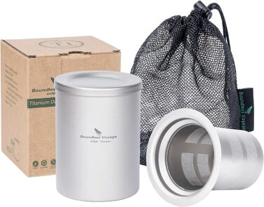 Титанова чашка з кришкою з фільтром 180 мл. iBasingo