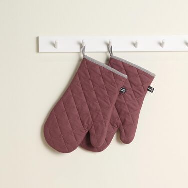 Рукавички для духовки 19 x 30 см, набір 2 предмети, бордовий Basic ESSEX