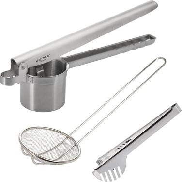 С 4 сменными перфорированными дисками, нержавеющая сталь, квадро, серебро 61172260 (набор из 3 шт.)