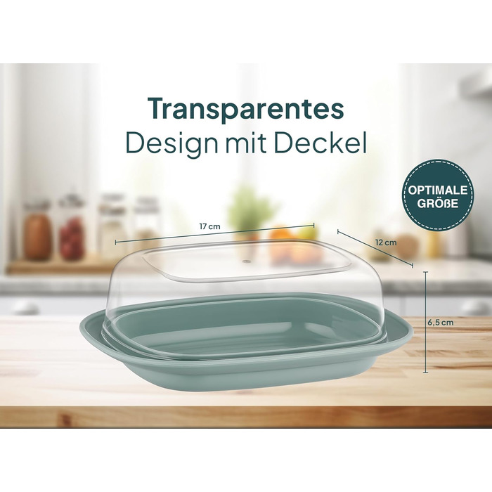 Маслянка з пластиковою кришкою, Маслянка з кришкою, Маслянка Можна мити в посудомийній машині, Коробка для масла, Контейнер для масла, Маслянка, Банка для масла, Маслянка - Синя x2 (Зелена x2)