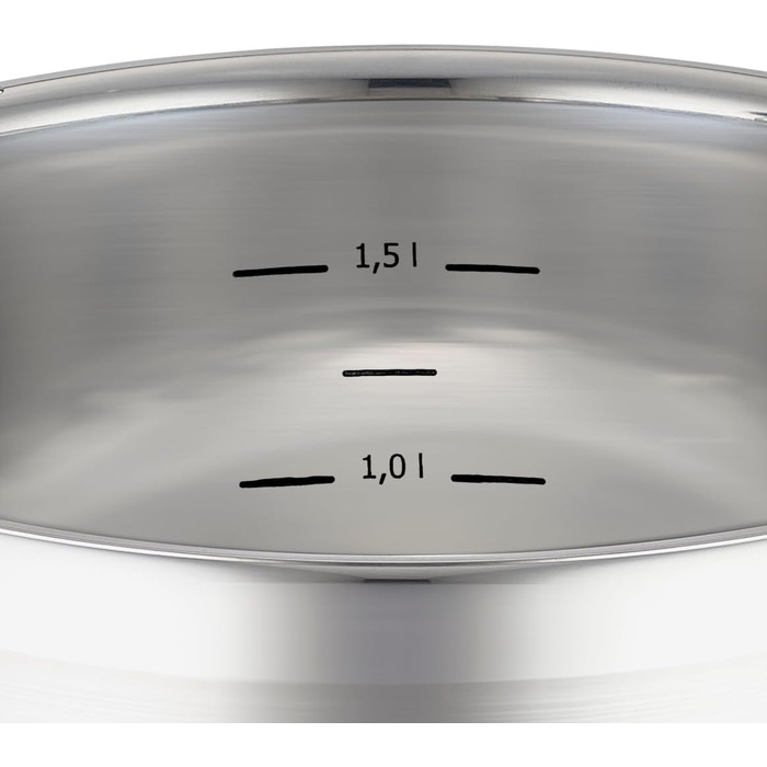 Універсальний набір каструль RSLE CHARM високої якості з 3 каструлями та 1 каструлею, нержавіюча сталь 18/10, скляна кришка, внутрішня вага, підходить для індукційних плит, можна мити в посудомийній машині (16 см, каструля)