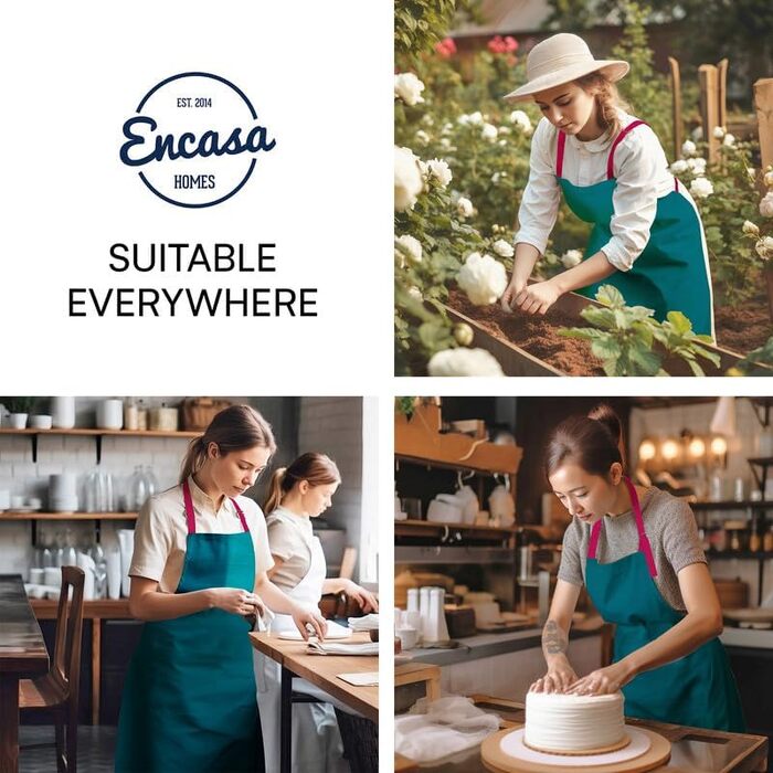 Регулируемый кухонный фартук с карманами 68 x 85 см голубой Encasa XO