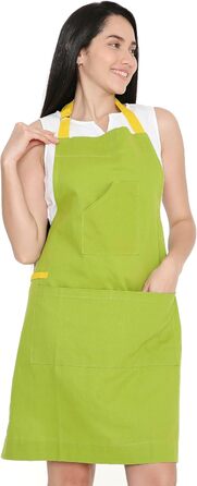 Регулируемый кухонный передник с карманами 68 x 85 см лаймово-зеленый Encasa XO