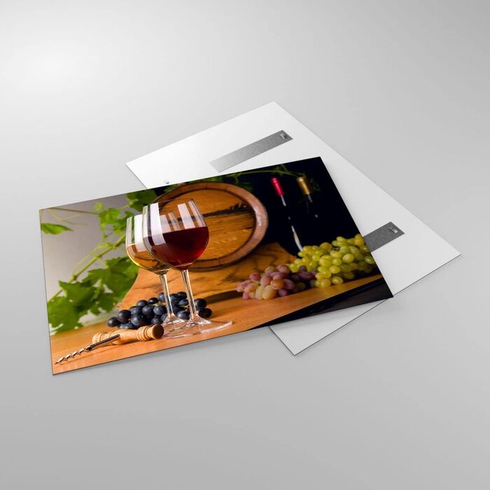 Настінні картини декор вітальні бочка з алкоголем пляшка напій картини на склі 120x80 см скляна картина спальня декор кухні настінне мистецтво друк мистецтва великий XXL настінна декорація картина зі скла сучасний GAA120x80-2238 120L x 80B см