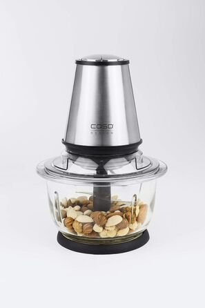 Універсальний подрібнювач, 4 високоякісних ножа з нержавіючої сталі, міцна скляна ємність об'ємом 1,2 літра, ідеально підходить як подрібнювач для фруктів, овочів, риби, м'яса, горіхів, 400