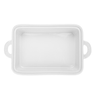 Прямокутна форма для запікання Fissman 27х19х6 см / 1,6 л зі скляною кришкою порцеляна (14156)