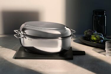 Жаровня 8,5 л з кришкою, дротяною вставкою та термометром для м'яса WMF