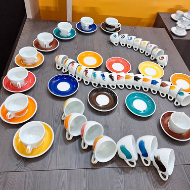 35121 Чашка cappuccino 180 мл Yellow 'Verona Millecolori Hand Painted Brush stroke B with handle'