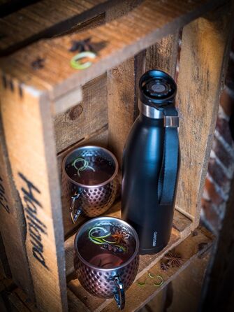 Термобутылка для напитков 500 мл, черная Olimpio Gefu