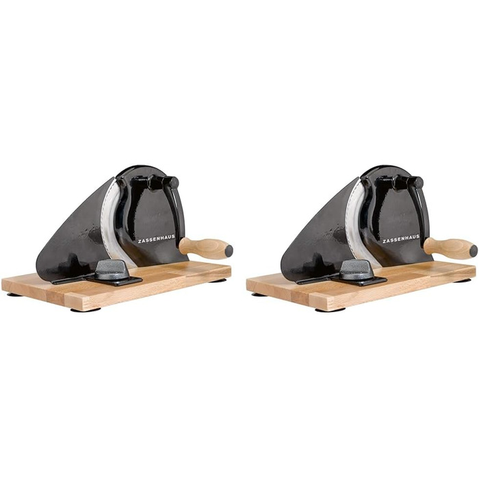 Інструкція з нарізки хліба Zassenhaus CLASSIC Сталеве лезо Solingen Товщина різання 1-18 мм Дошка і кривошип з деревини бука Розміри 30 25,5 19 см (чорний, один розмір (упаковка з 2 шт. ))