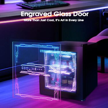 Міні-холодильник зі світлодіодним освітленням 48 л чорний HCK