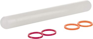 С 4 распорными кольцами, по 1 кольцу 10 мм, 6 мм, 3 мм, 2 мм, со шкалой, нержавеющая сталь/пластик, серебристый/белый/голубой/светло-зеленый/оранжевый/красный, 30452260 (выкатной стержень)