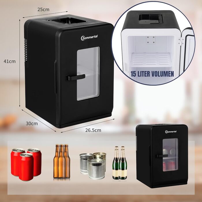 Мини-холодильник 15 л черный KS15 Sommertal