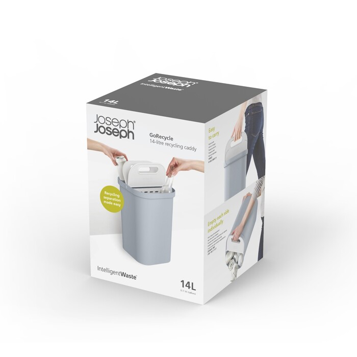 Відро для сміття 14 л сіро-блакитне GoRecycle Joseph Joseph