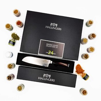 Набір Hallingers - Подарунковий набір спецій ручної роботи, 12 спецій з усього світу (набір) - Літній подарунок та ідеальний подарунок для барбекю День народження, вітання, новосілля, річниця, дружба, Набір Gen, 12 спецій (73651) (Набір Deluxe., 24 спеції