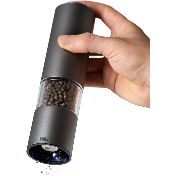 Млин для солі та перцю електричний, 2 предмети, темно-сірий/світло-сірий eMill.3 AdHoc