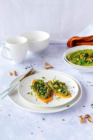 Обеденный сервиз на 6 персон из высококачественного гостиничного фарфора белого цвета, набор тарелок из 12 предметов в винтажном дизайне, набор прочных фарфоровых тарелок 12 шт., 931461 Dalia