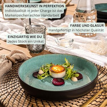 Кам&39яні миски для пасти 6 предметів, набір мисок для пасти на 6 осіб, набір мисок можна мити в посудомийній машині та використовувати в мікрохвильовій печі, велика багатофункціональна миска темно-сірого кольору 750 мл VALUE COLLECTION (Фіджі, набір посу