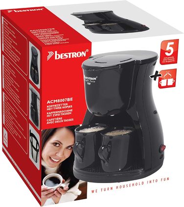 Кавомашина 450 Вт, чорна Duo Bestron