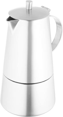 Кофеварка Cilio MODENA, Нержавеющая сталь , Подходит для всех типов плит , Ø 8.5 см , Можно мыть в посудомоечной машине , Кастрюля мокко , Кофеварка эспрессо , Кофеварка для кемпинга (6 чашек)