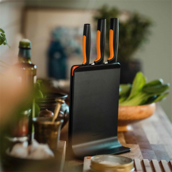 Набір ножів Fiskars Functional Form з чорною підставкою 3 шт (1057555)
