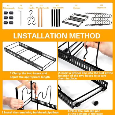 Підставки для посуду з 10 регульованими роздільниками RDDAIPE