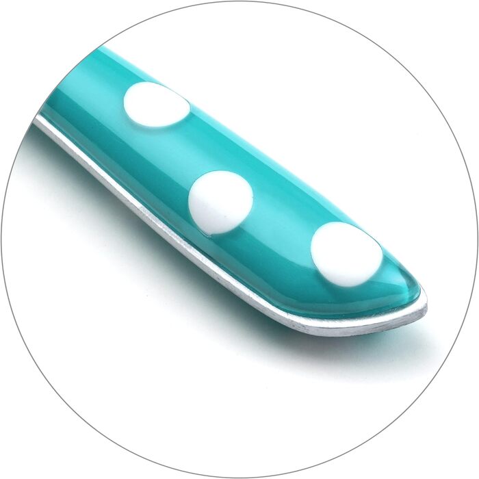 Столові прибори Amefa ECLAT, столові прибори на 4 персони, нержавіюча сталь з високоякісною пластиковою ручкою, ваги в точку, 16 шт. (Mnagre 32 couverts pour 8 personnes, бірюзово-блакитний)