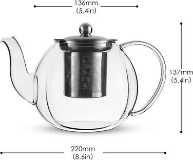 Чайник 1 л зі змінним ситечком з нержавіючої сталі Vzaahu