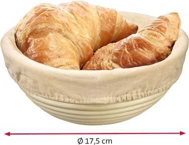 Кошик для вистоювання Westmark, для тіста для хліба вагою 1500-2000 г, овальний, довжина приблизно 40 см, ротангова тростина, світло-бежева, 32022270 (набір з 2 шт. , Ø 17,5 см)