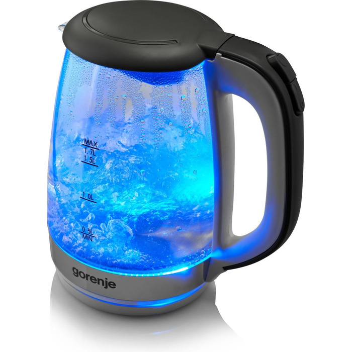Gorenje Електрочайник 1.7л, 2,200 Вт, strix контроль, скло, білий
