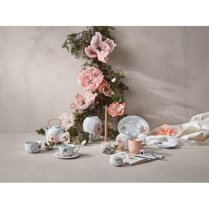 Ваза 13 см белая с акварельным узором Poppy Hammershøi Kähler