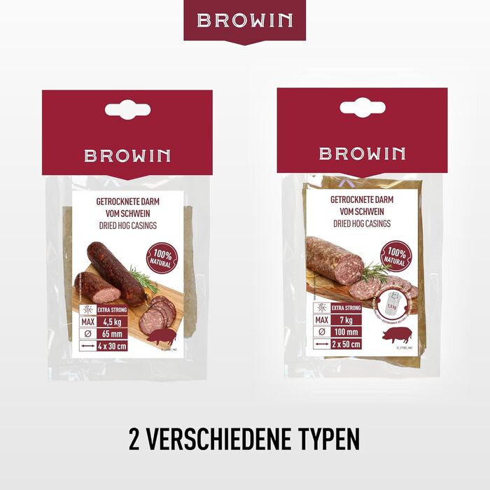 Натуральна оболонка для ковбас Натуральна оболонка вищого сорту для домашньої ковбаси, ялівцевої ковбаси, білої ковбаси, сардельки (калібр 18/20 мм, 91 метр, овеча оболонка)