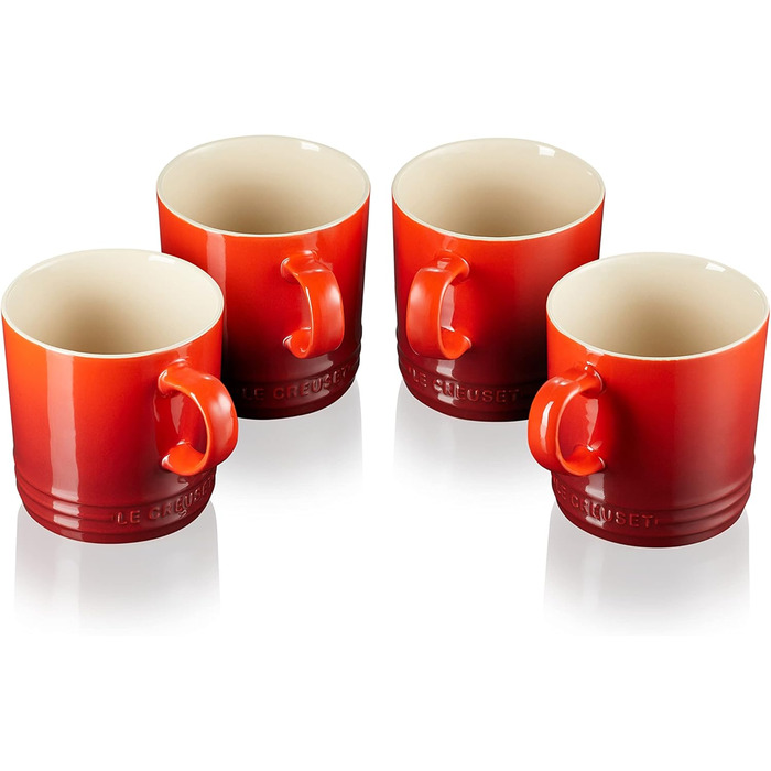 Набір із 4 кухлів 350 мл, вишнево-червоний Le Creuset