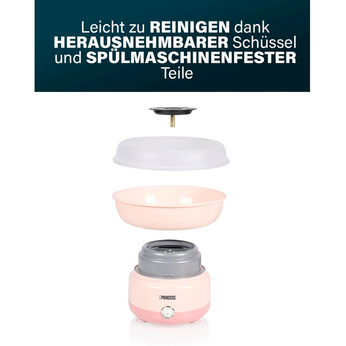 Машина для цукрової вати з 10 паличками та мірною ложкою, потужність 500 Вт Princess