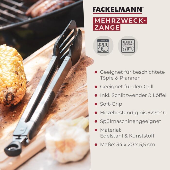 Щипці кухонні багатоцільові 35 см Fackelmann