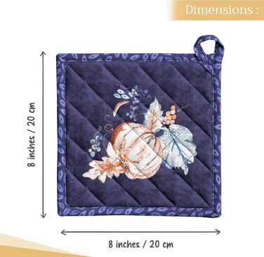 Рукавички для духовки Maison d&39 Hermine, підставки для каструль, 100 бавовна, термостійкі кухонні рукавички, рукавички для духовки (19 см x 33 см) та підставки для каструль (20 см x 20 см) для приготування їжі, Morzine - рукавички для духовки на День по