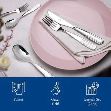 Набір столових приборів на 6 персон, 24 предмети Rose Garden Villeroy & Boch