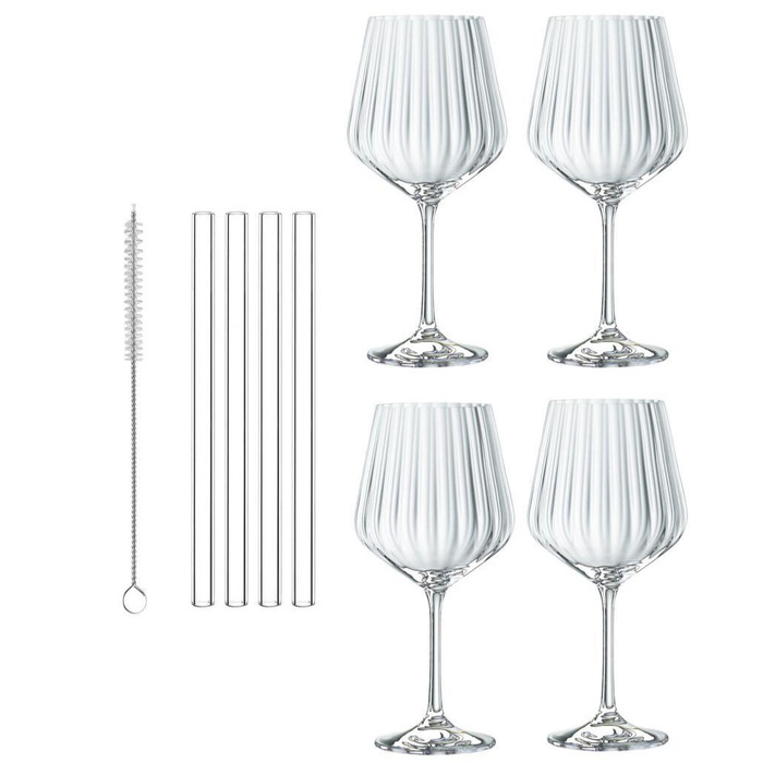 Набір з 4 келихів для джин-тоніка 640 мл з трубочками, Tastes Good Nachtmann