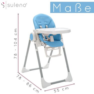 Дитячий стільчик для годування світло-блакитний Suleno