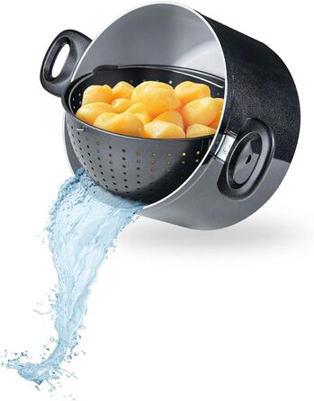 Каструля 3,7 л з ситом-вставкою та скляною кришкою 20 см Cerafit Magic Pot Genius