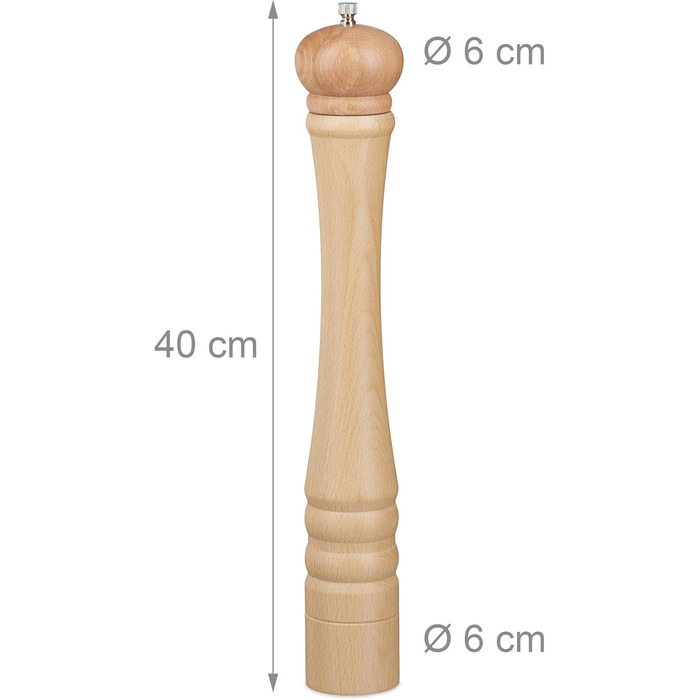 Деревянная мельница для перца и соли 40 см, набор 2 предмета Relaxdays