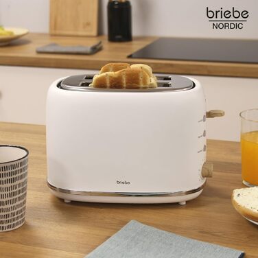 Електрочайник 1,7 л та тостер на 2 слоти, набір 2 предмети, білий Nordic Briebe
