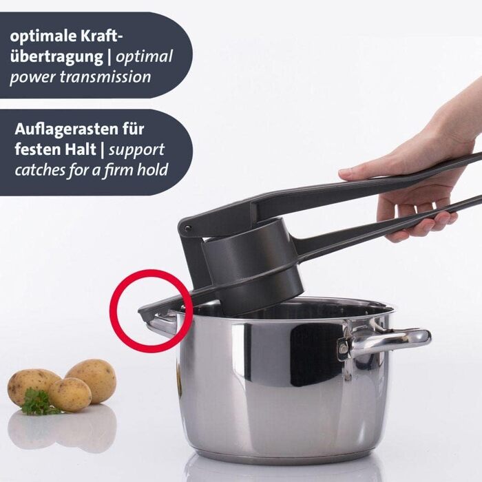 Прес для пресування та картоплі Westmark Sptzlepress Special Dark Edition, довжина 41 см, з круглою перфорацією, високоякісне спеціальне покриття, алюміній, антрацит, 6110226Z Антрацит одинарний одинарний