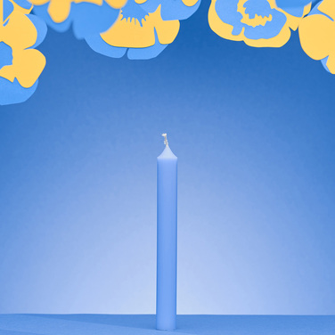 Набір прямих свічок Bougies La Française, блакитні, 20 х 2,2 см, 65 г, 12 шт.