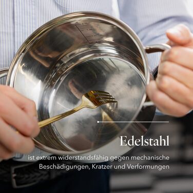 Набір посуду FLORINA 4 предмети Нержавіюча сталь 18/0 Кришка із загартованого скла Для індукційних, газових, електричних та керамічних варильних поверхонь Можна мити в посудомийній машині Високоякісний набір посуду для кожної кухні (8 предметів, Polpo)